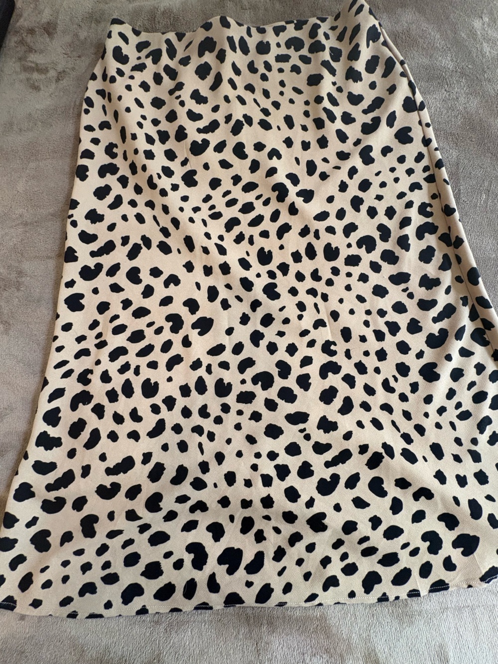 Rachel Zoe Black and Beige Leopard-Spot Midi Skirt